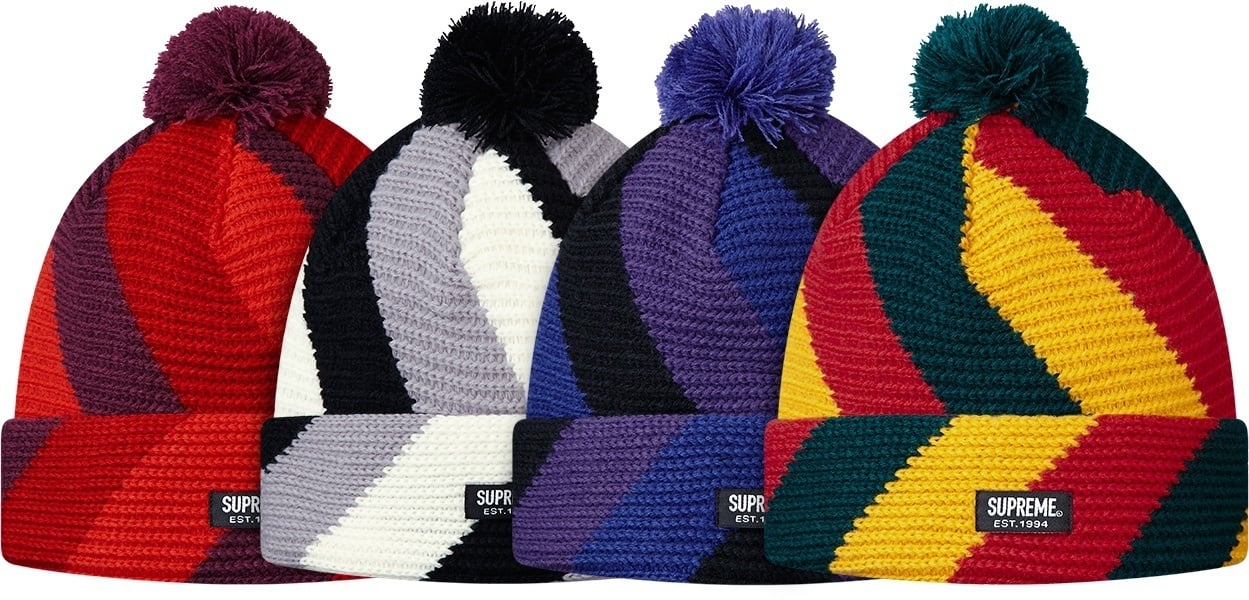 Diagonal Stripe Beanie